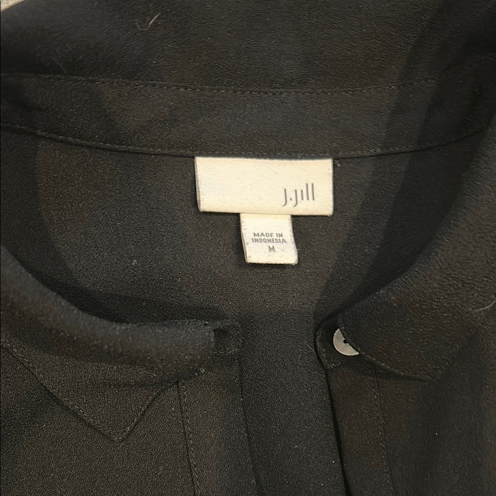 J. Jill Black Textured Button-Front Shirt